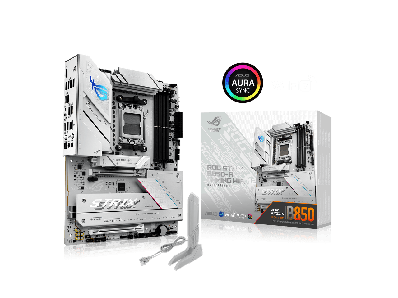 ASUS ROG STRIX B850-A GAMING WIFI R2 AMD AM5 B850 ATX motherboard with 14+2+1 power stages, DDR5 support with AEMP, WiFi 7, 4x M.2, PCIe 5.0 x16