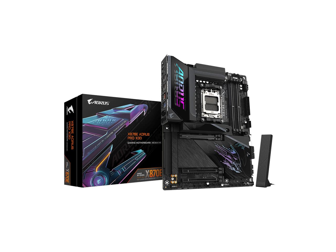 GIGABYTE X870E AORUS PRO X3D AMD AM5 LGA 1718 ATX Motherboard, Supports AMD Ryzen 9000/8000/7000 Series Processors, DDR5, 18+2+2 Total Power Phase, 4x M.2