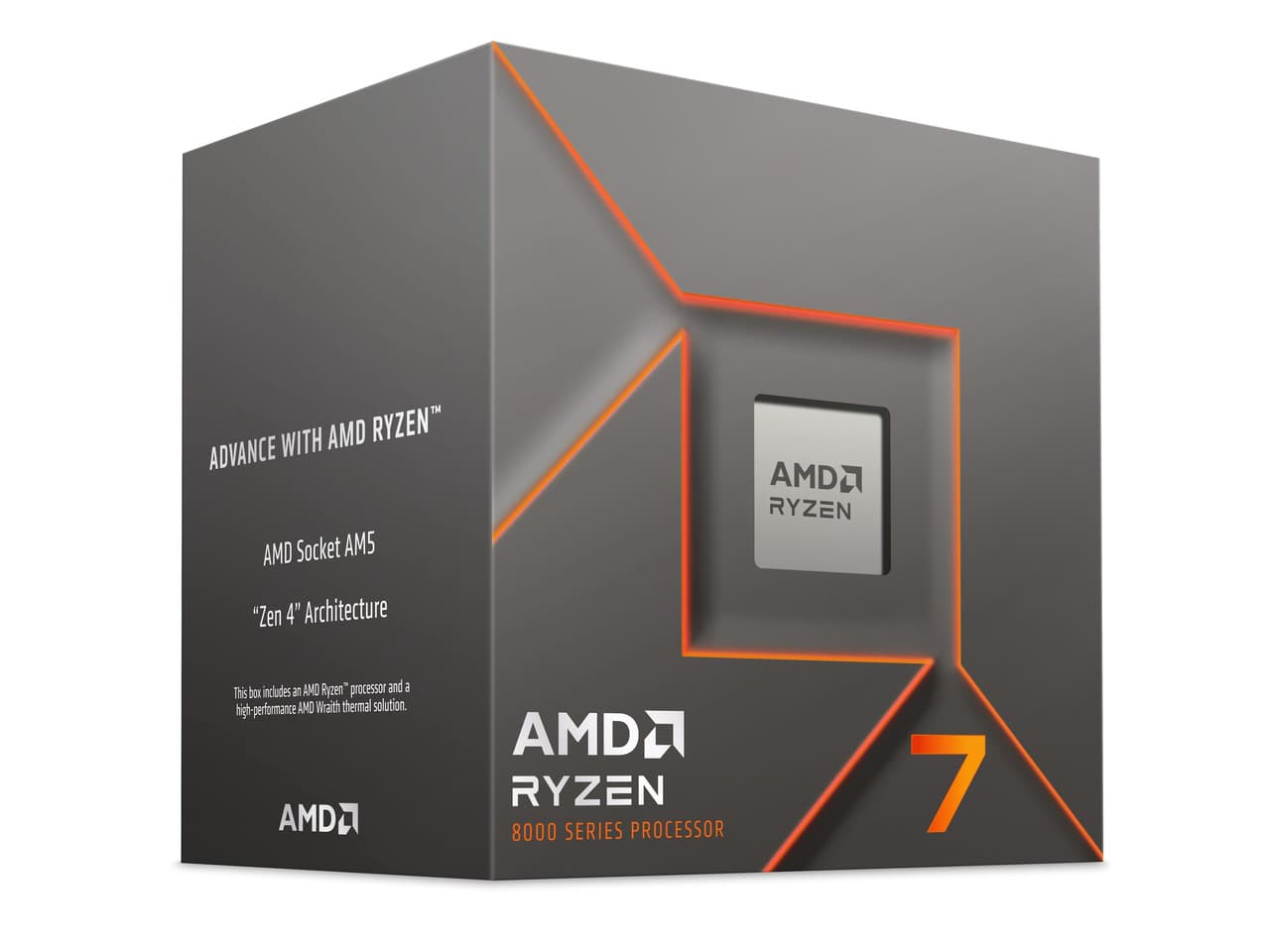 AMD Ryzen 7 8700F (4.1 Ghz) - Ryzen 7 8000 Series 8-Core/ 16-Threads, Socket AM5, 65W Processor - 100-100001590BOX