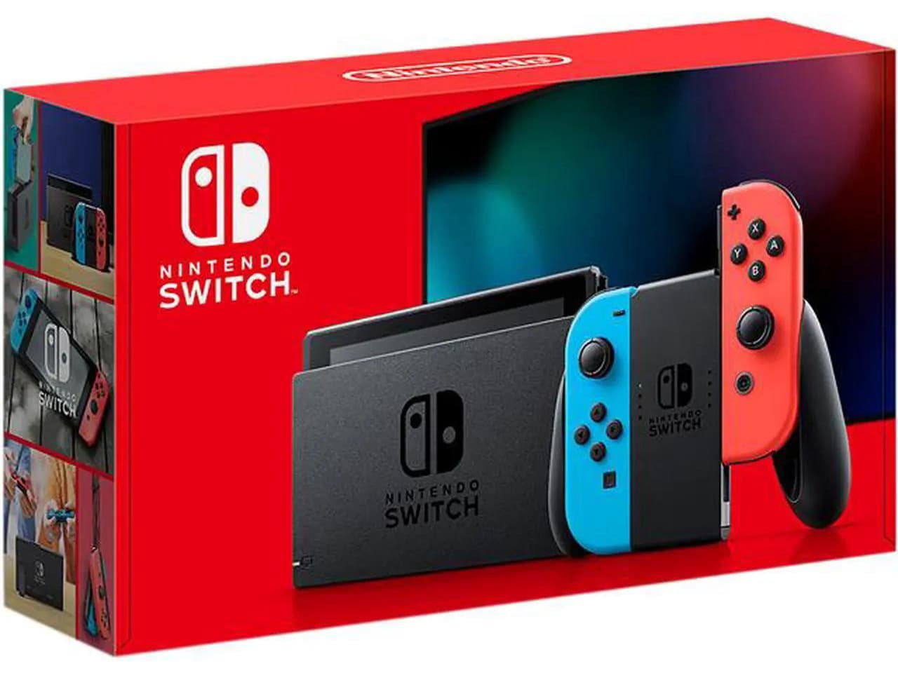 Nintendo Switch Console with Neon Blue and Neon Red Joy-Cons