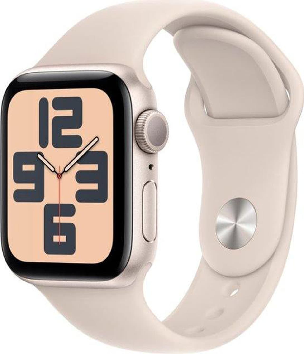 Apple Watch Se Smartwatch with Starlight Aluminum Case with Starlight Sport Band S/m