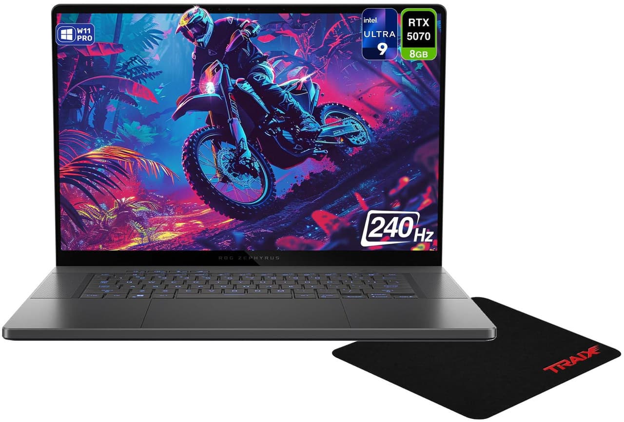 [2025] HIDevolution ASUS ROG Zephyrus G16 GU605CP [Grey] 16" WQXGA 240Hz OLED, 2.7 GHz Ultra 9-285H, RTX 5070, 16 GB LPDDR5X RAM, 2 x 4 TB PCIe SSD, W