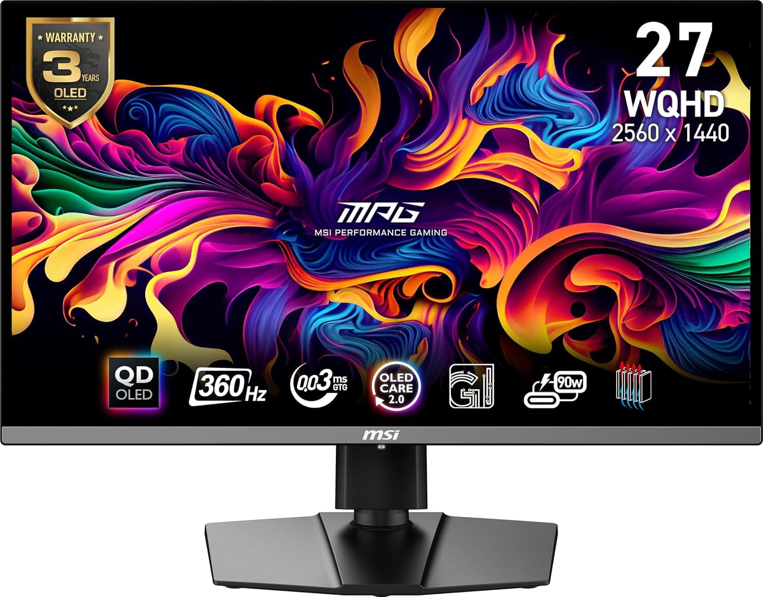 MSI MPG 271QRX QD-OLED 26.5" OLED 2560x1440 360Hz Gaming Monitor