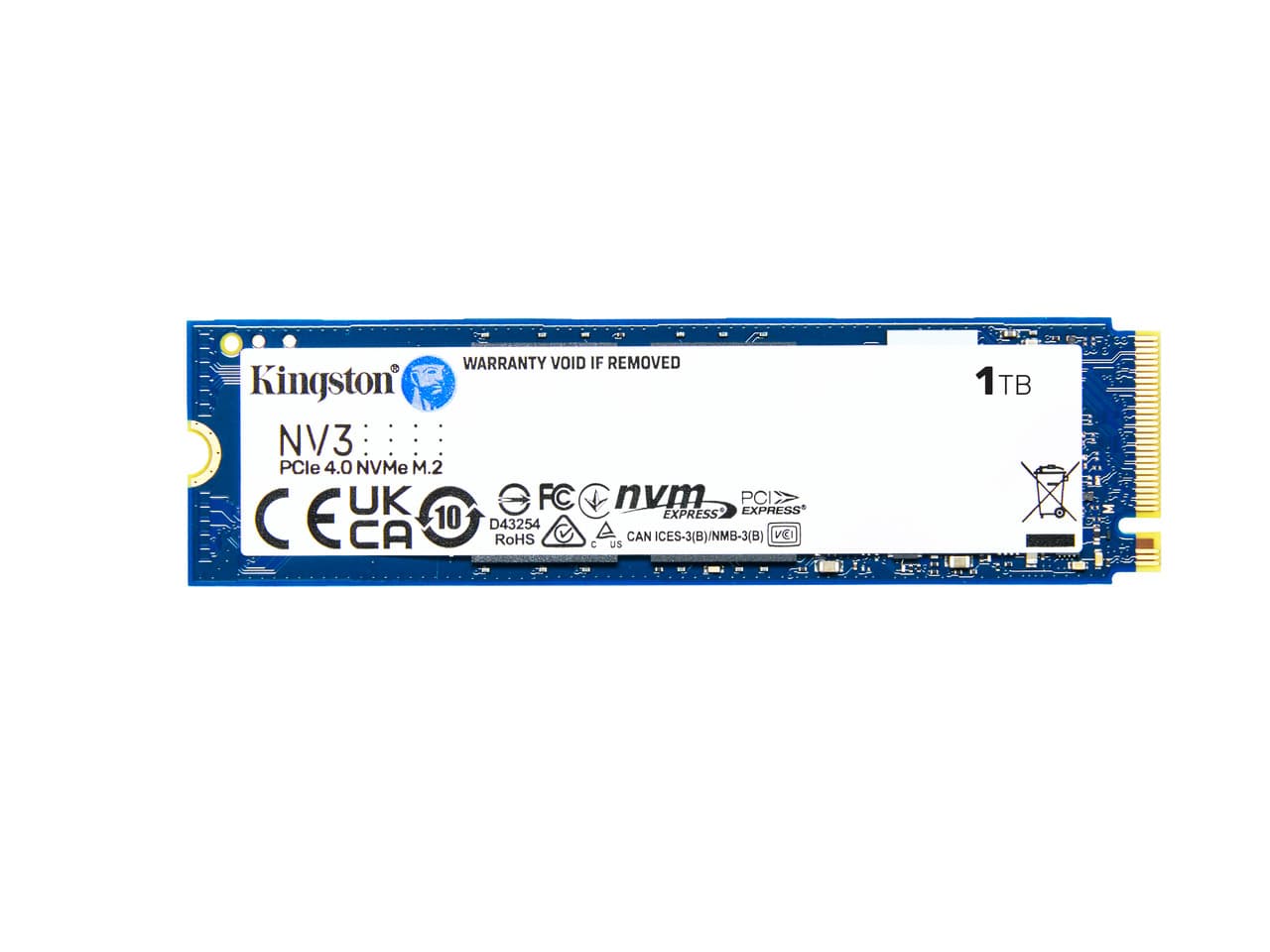 Kingston NV3 M.2 2280 1TB PCIe 4.0 x4 NVMe Internal Solid State Drive (SSD) SNV3S/1000G Up to 6000 MB/s