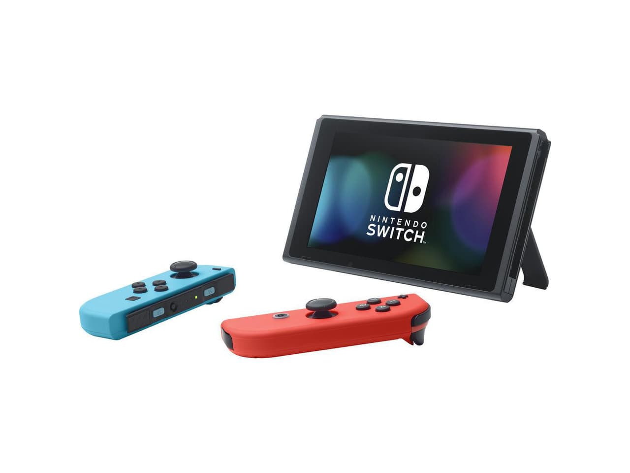 Nintendo HADSKABAA Switch Gaming Console with Neon Blue and Red Joy-Con Controllers - Black