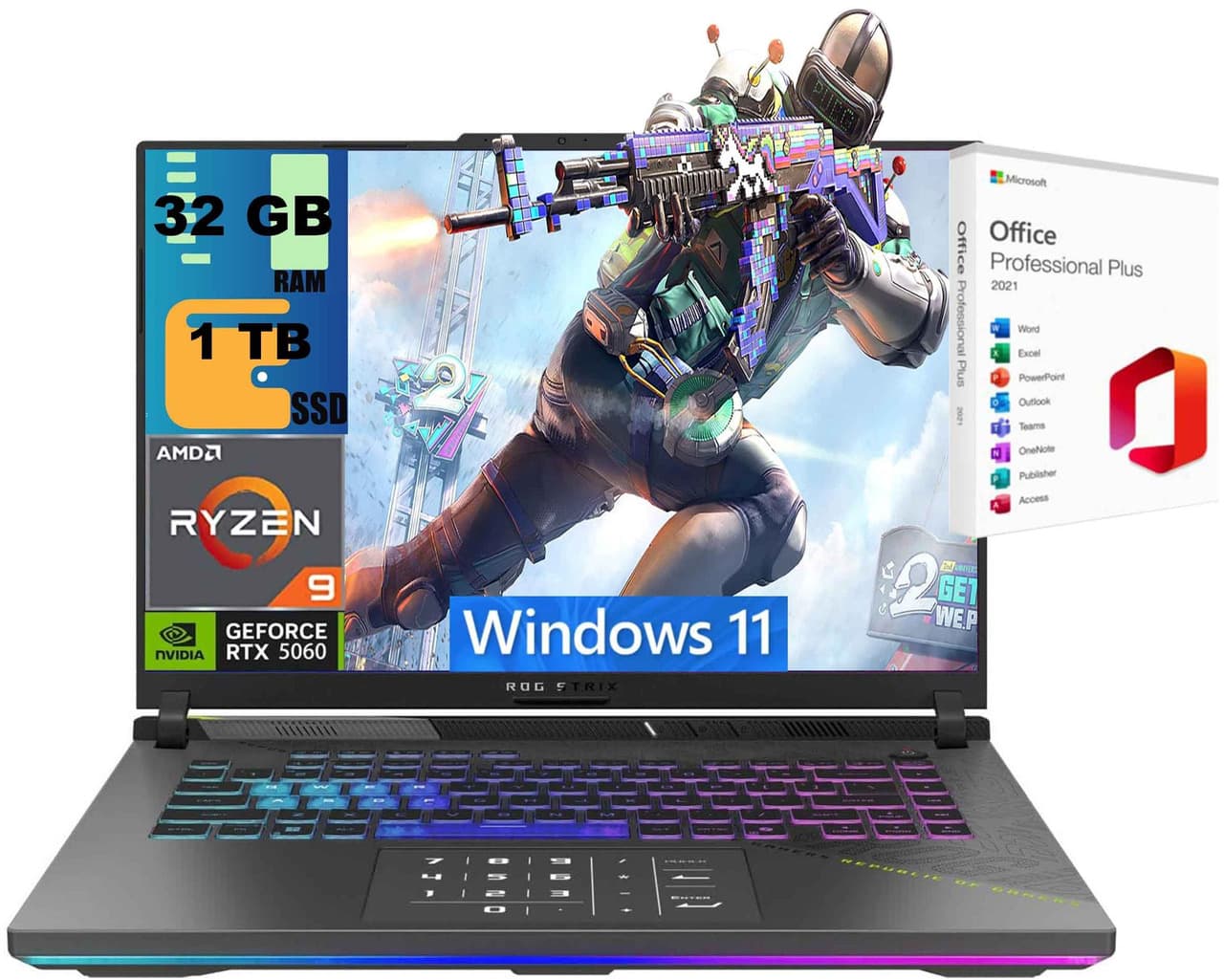 ASUS ROG Strix G16 16" FHD 165Hz Gaming Laptop AMD Ryzen 9 8940HX