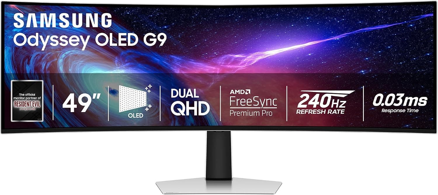 Samsung Odyssey OLED G9 49" G93SC 49" OLED 5120x1440 240Hz Gaming Monitor