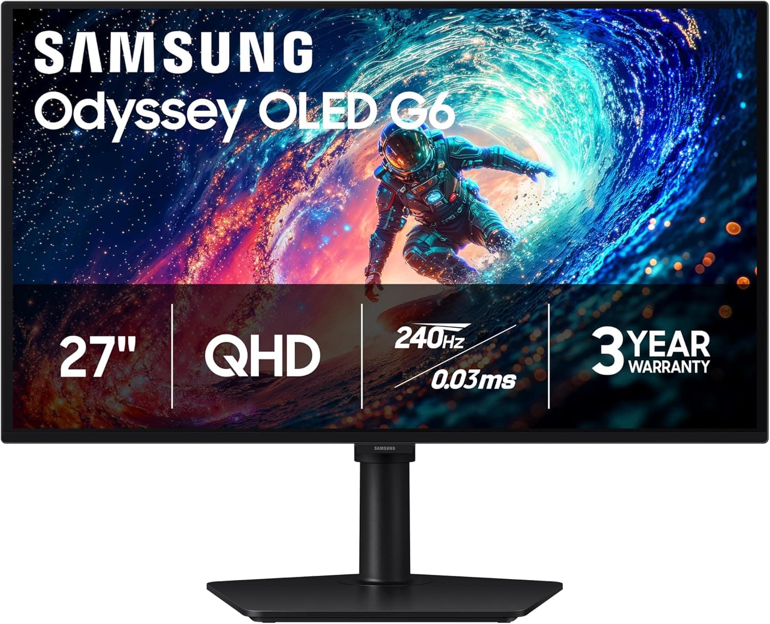 Samsung Odyssey OLED G6 G61SH 27" 27" OLED 2560x1440 240Hz Gaming Monitor