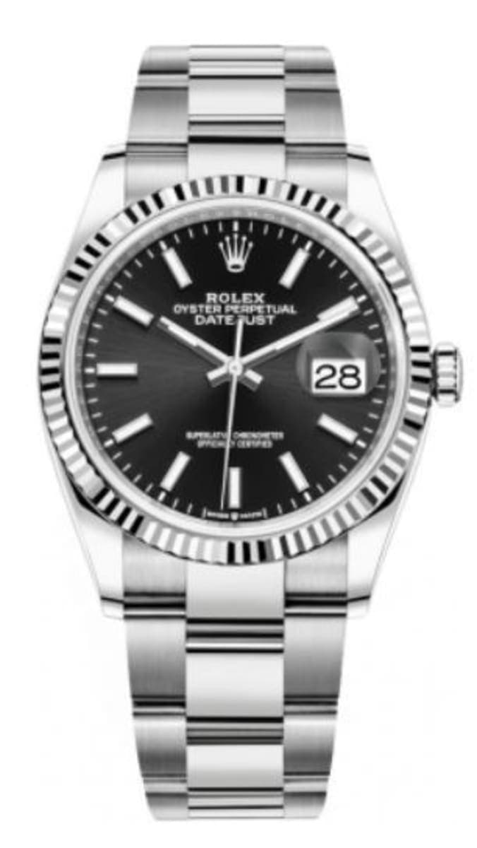 Rolex Datejust 36 Steel & White Gold Black Dial Women's Watch M126234-0016
