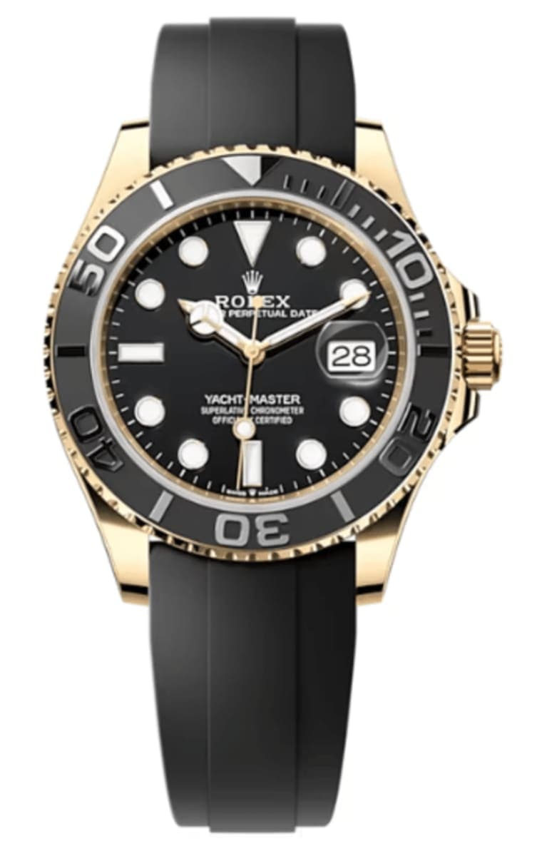 Rolex Yacht-Master 42 Black Dial 18kt Yellow Gold Oysterflex Men's Watch M226658-0001